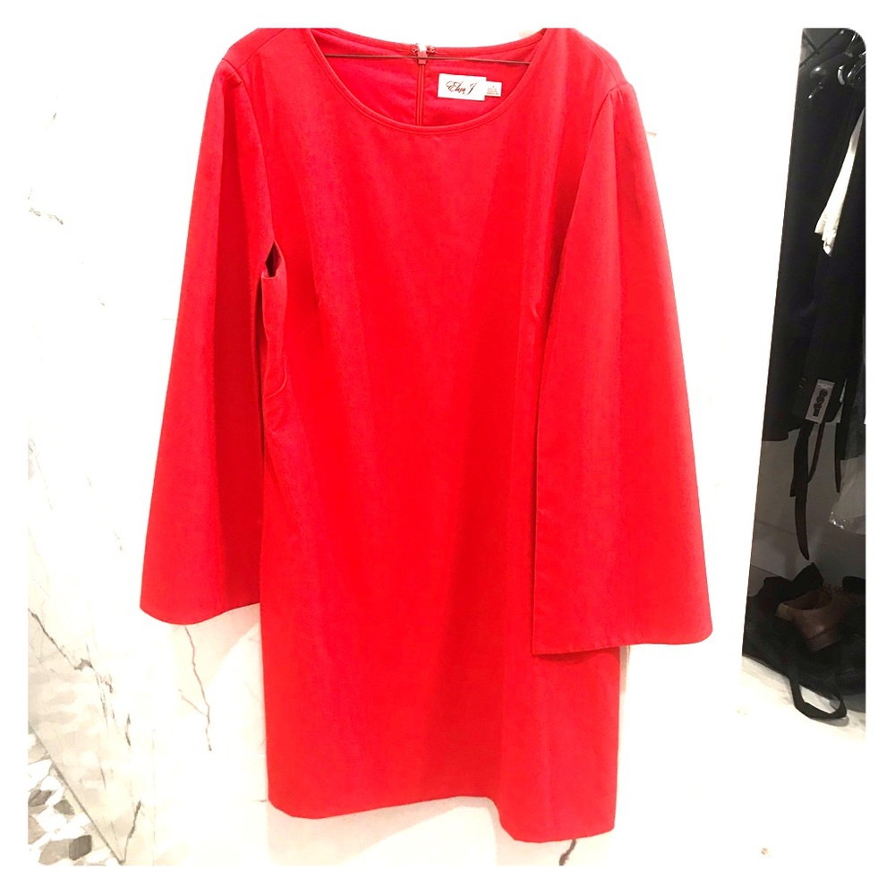 Eliza blood orange dress with cape sleeves